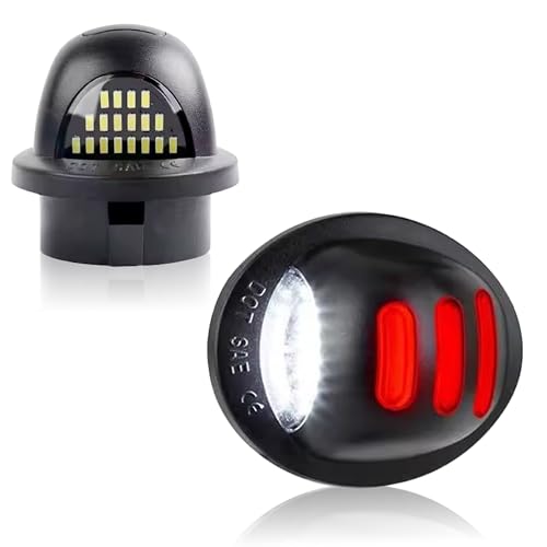 OTnhaee 2 pcs Error Free LED License Plate Light For Ford F150 F-150 Raptor 2015-2018 Car Number Plate Lamp Clear Lens White 6000K (For f150 wihte+red)