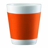 Bodum Canteen Doppelwandiger Becher aus Porzellan, klein, 0,1 l, Orange