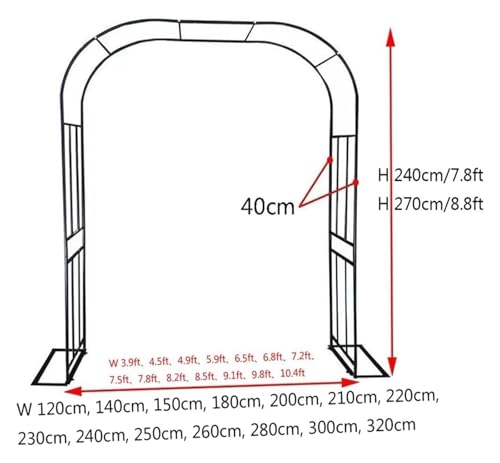 Support en métal pour roses haut et résistant de 1,2 x 2,7 m - 2