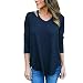 FAPIZI ♥ Women Sweater ♥ Women Long Sleeve T-Shirt Blouse Casual Loose Cotton Tops (XL, Blue)