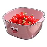 Juego de tazón de Colanders de cocina - Pripinado de lavado de doble capa, drenaje de 2 en 1 | Mejora de la pasta de arroz de diseño, cuenco de limpieza de ensalada, herramienta de lavado d