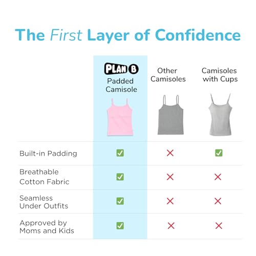 Image of YouGotPlanB Cotton Padded Camisole | Pack of 2 | Ages 8-16 Years | Built-in Light Padding | Full Coverage | Ideal for School