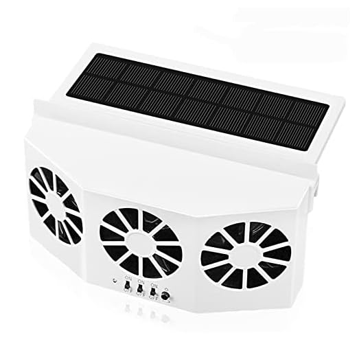CYDZSW Car Solar Powered Window Exhaust Fan,Car Air Purifier,Car Solar Power Air Vent Radiator Fans for Backseat or Frontseat,Vehicle Ventilation Fan(White)