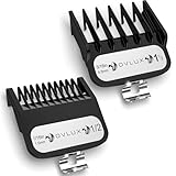 2-Pack Essential Guard Sizes Premium Clipper Guards with Metal Clips for Wahl Clippers - 1 1/2” & 1/2” Sizes (1.5, 4.5 mm) - Fits All Wahl Guide Combs, Half-Metal