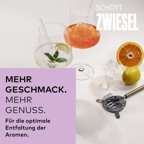 SCHOTT ZWIESEL After Work Drinks, Set mit 4 Cocktailgläsern, 4 Glastrinkhalmen und 1 Baumwollbürste… – Ansicht 3