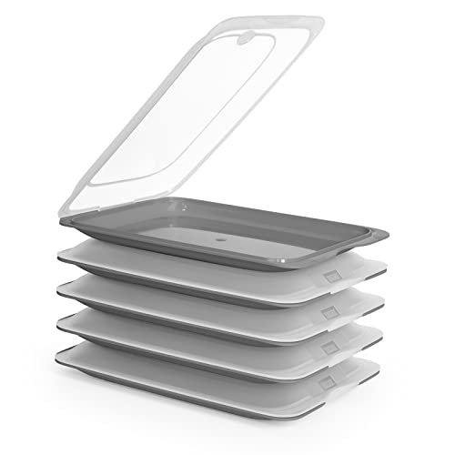 GK Set di Scatole per Affettati, Impilabili per Risparmiare Spazio (Scatole Impilabili), con Piatto da Portata Integrato