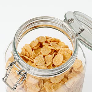 Image of GINOYA BROTHERS - 1500 Ml Transparent Square Glass Jar Set With Transparent Air Tight Lid For Kitchen Storage (1)