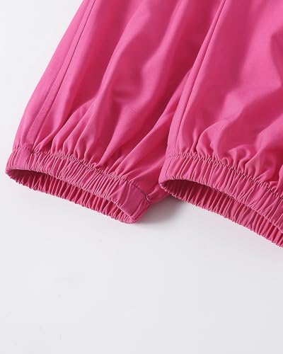 Image of Girls Cargo Pants Elastic Waist Jogger Pants Loose Trousers with Pockets Sweatpants for Kids 4-14Years