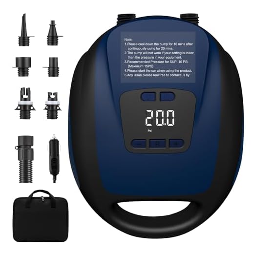 Sup Pumpe Elektrisch,20 PSI Hochdruck Elektrische SUP Luftpumpe,12 V DC Auto-Off für Aufblasbaremit,für Stand Up Paddle Boards, Kajaks, Zelte, Matratzen,Schlauchboot