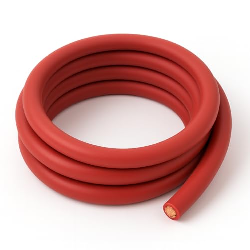3/0 AWG EPR Welding Cable Pure Copper Battery Cable Flexible Power Wire for Car Inverter RV Solar Audio Marine Applications 10 FT Red Jacket