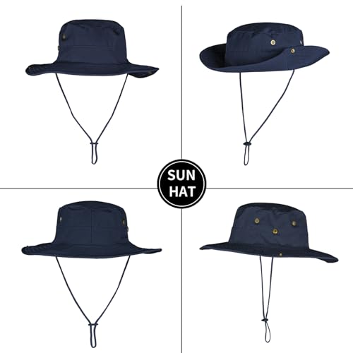Image of Sun Hats for Men Women Boonie Hat Foldable Fishing Hat UPF 50+ Bucket Hat for Fishing Hiking Garden Safari Beach
