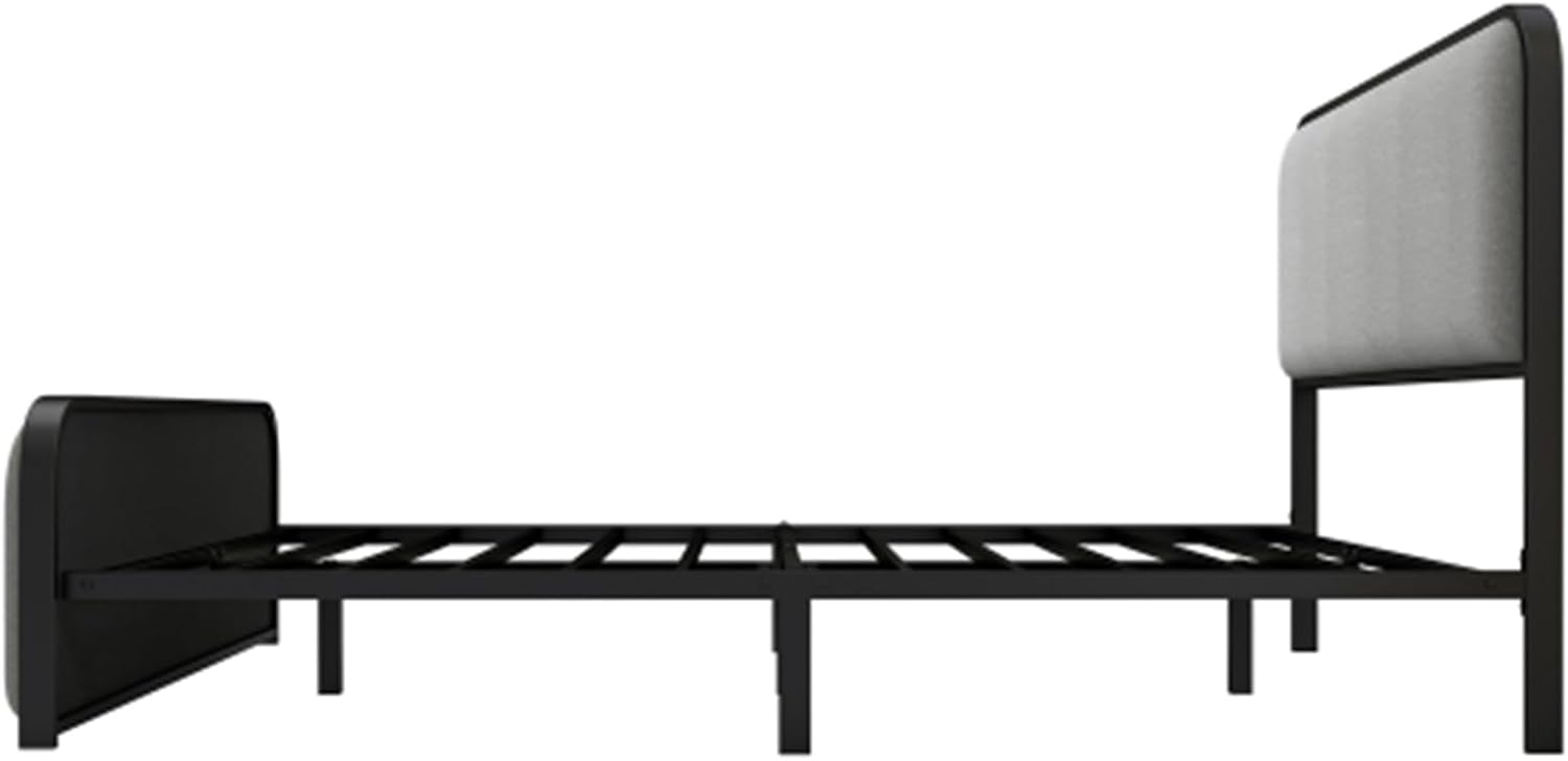 Twin House-Shaped Bedside Floor Bed with Guardrails, Slats, Without Door,Grey