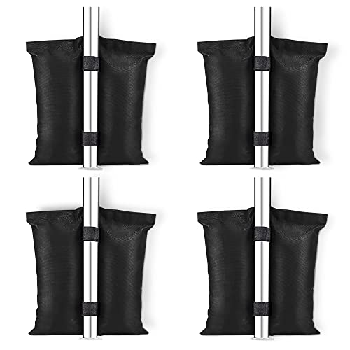 KEPLIN 4-Pack Gazebo & Tent Weight Bags - Heavy-Duty Stability for Canopies, Umbrellas, Furniture & More with Velcro Straps & Double Pocket Design for Secure Attachment - Reliable Hold Sand 1 KEPLIN 4-Pack Gazebo & Tent Weight Bags - Heavy-Duty Stability for Canopies, Umbrellas, Furniture & More with Velcro Straps & Double Pocket Design for Secure Attachment - Reliable Hold Sand