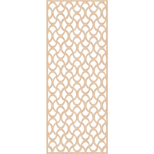 Image of Resort Decorative Pierced Fretwork Wood Wall Panels, 33 3 /8 inchW x 84 3 /8 inchH x 1 /4 inchT, Red Oak