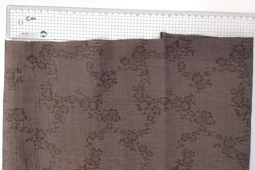 Amazon.com: Linen Cotton Polyester Flower Jacquard Fabric with