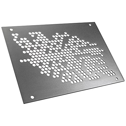 Kolink Rocket Heavy Aluminium Vented Side Panel, PC Case Alternative Aluminium Side Panel, Stylish Hexagonal Cutouts, Additional Ventilation, Gunmetal Grey