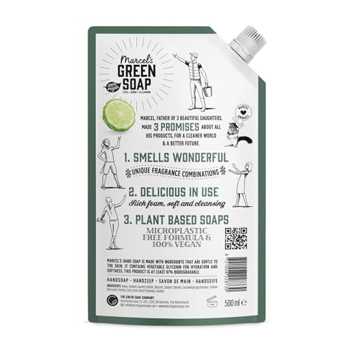 Marcel's Green Soap, Hand Soap Black Pepper & Bergamot Refill, Handwash Refill Pack, Vegan, 97% Biodegradable, 3000 ml - Image 2
