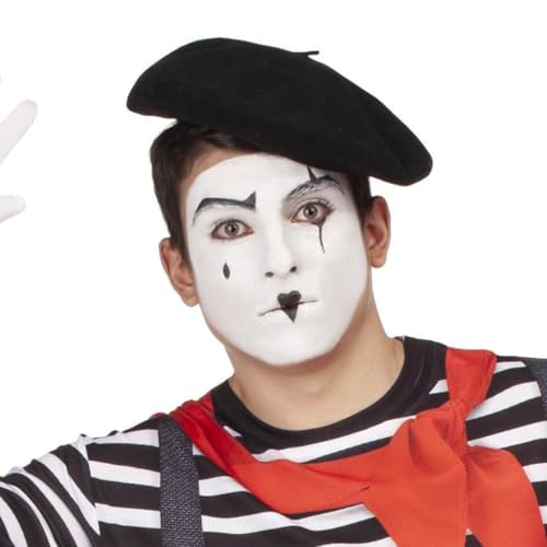 My Other Me - Disfraz camiseta de Mimo unisex con camiseta estampada en negro y rojo talla L. Perfecto para añadir un toque clásico y elegante a cualquier evento temático