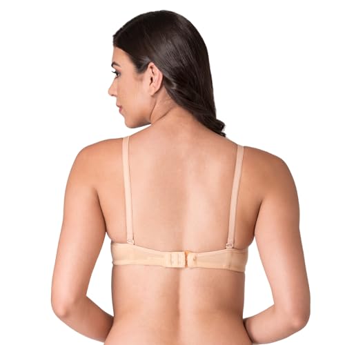 Image of Komli - Heavily Padded Push-Up Bra - Cotton Rich - Balconette - 3 /4th Coverage, Seamless, Wireless, Multiway Straps - T-Shirt Bra