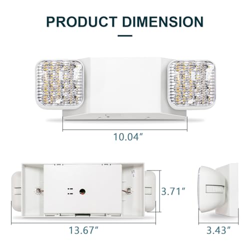 ELEPHANT DEPOT LED Emergency Lights, Two Head Adjustable Commercial Emergency Lights for Business, Power Outages, with Backup Battery (90 Minutes), Hard Wired, 120-277V Fire Resistant (94V-0) UL by ELEPHANT DEPOT - Image 4