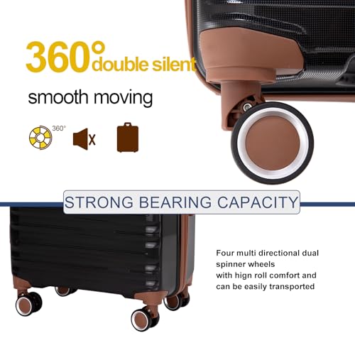 Luggage Set - 5 Piece Hardshell Suitcase Set with Spinner Wheels and TSA Lock, Lightweight Travel Suitcases with Waterproof Duffle Bag for Men and Women2