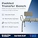 VMS Padded Transfer Bench - 300 lbs Capacity, Height Adjustable, Reversible Back, Tool-Free Assembly, Waterproof and Tear-Resistant Foam Cushion