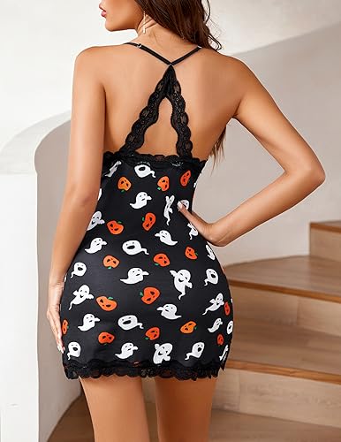 Image of Avidlove Womens Nightgown Sexy Lace Sleepwear V Neck Full Slip Chemise Lingerie Cotton Night Gowns Babydoll Sleepshirt
