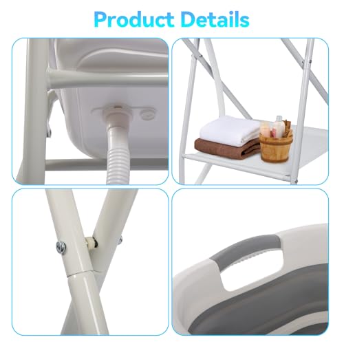 Pet Dog Bath Tub Foldable: 2 in 1 Portable Dog Washing Station, Washing Station for Grooming with Drain and Shelf, Dog Shower for Small to Medium Dogs Cats Pet, Indoor and Outdoor - Image 4