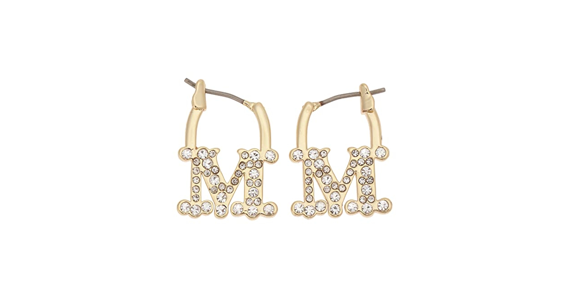 新品　Max Mara クリスタル フープ M ロゴ ピアス 新品 Max Mara クリスタル フープ M ロゴ ピアス