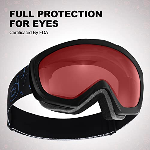 Odoland Kids Ski Goggles, Snowboard Goggles For Youth Skiing, Snow Goggles S2 Double Lens Anti-Fog Uv400 Protection #TOP5