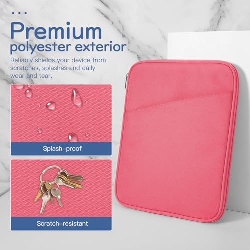 Image of Dadanism 9-11 Inch Tablet Sleeve Bag Carrying Case for iPad (A16) 11th Gen 11 inch, iPad 10th Gen 10.9 inch Air 5 /4, iPad Air M4 /Pro M5 11 inch, iPad 9 /8 /7th Gen 10.2 inch, Galaxy Tab A11+ Plus 11 inch, Watermelon Pink