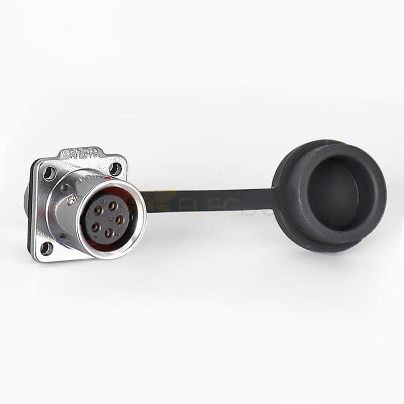 SF12 5 Pin Waterproof Plug+Socket 4-Hole Flange Aviation Quick Circular Push-Pull Industrial Metal