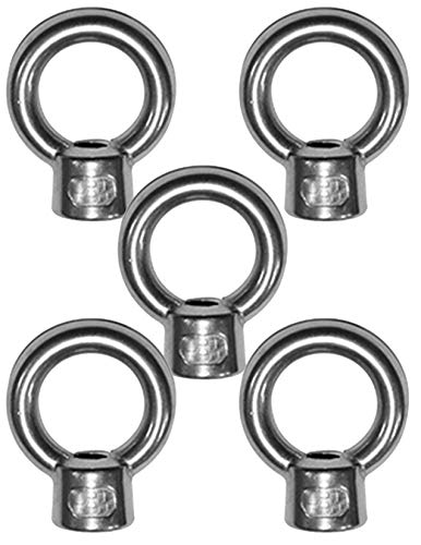 5 Pack - 3/8 Stainless Steel Lifting Eye Nut Type 316 UNC Thread WLL 1,000 lbs