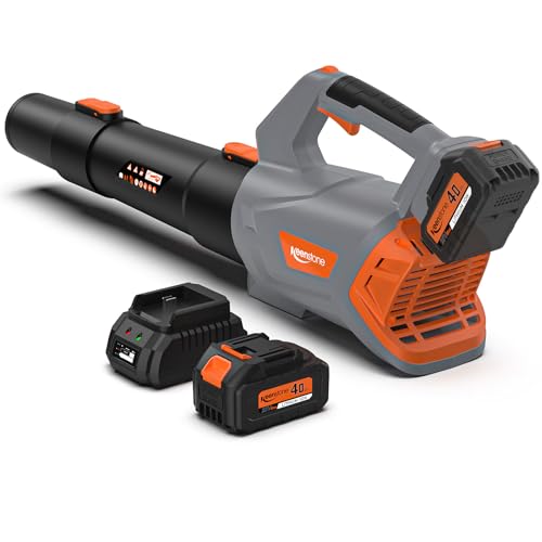 Keenstone Leaf Blower Cordless, 70 Min Runtime, 4000mAh Battery, No Battery Swap Needed, Lightweight Handheld Blower for Fast Lawn, Patio & Driveway Cleanup
