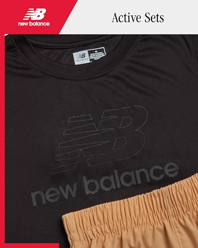Image of New Balance Boys Shorts Set - 2 Piece Active Performance Athletic Shirt and Basketball Gym Shorts with Pockets