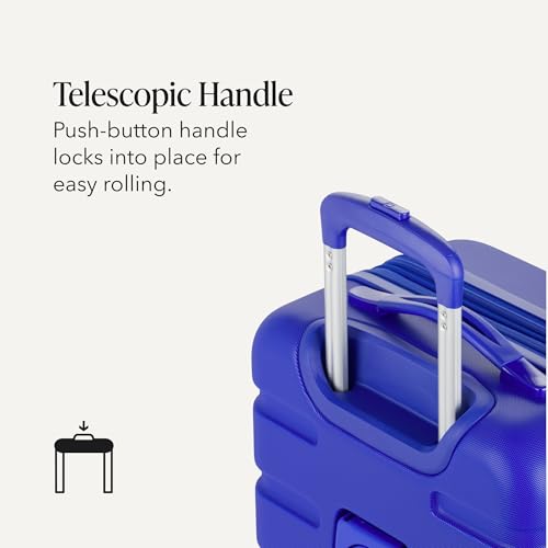 Image of SWISSGEAR Signature Hardside Expandable Carry-On Spinner Luggage, ABS Construction, TSA-Friendly Lock, and Built-In Cupholder, White, 19-Inch, Cobalt, Carry-On 19-Inch, Signature Hardside Expandable