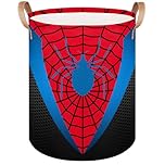 Large Laundry Basket Hamper - Red Spider Web 62L Collapsible Storage Bin for Blankets, Kids Toys, Clothes, Tall Baby Nursery Hamper for Bathroom, Boys Bedroom Decor, Gift Basket, 40 x 52 cm