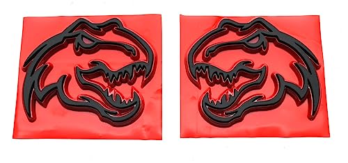 Par de emblemas de dinosaurios Redline personalizados para guardabarros de T-Rex