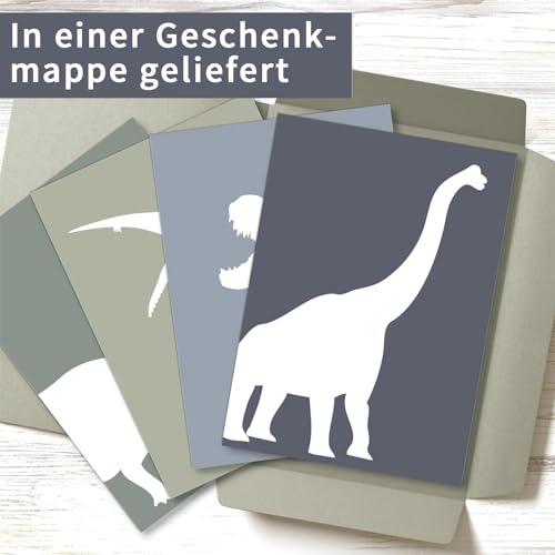 Oyifan Kinderzimmer Dekorationen, Dinosaurier Poster, Jungen Zimmer Dekorationen, 4pcs Deko Kinderzimmer für Jungen, Mädchen, Babyzimmer Bilder, Bild Kinderzimmer Dekoration