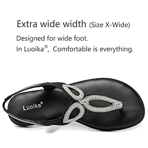 Luoika Women's Wide Width Flat Slides Sandals, Slip on Slide Sandal Casual Comfortable Summer Beach Shoes for Women.2