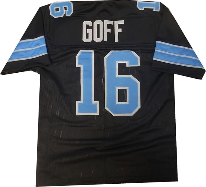 Custom Stitched Jared Goff Youth Black Jersey Adult Jersey