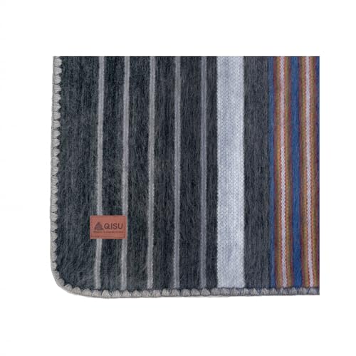 Image of QISU Alpaca Wool Blanket Throw | Large, Beautiful, Warm, Variegated | 85 x 65 inches | Ultra-Soft, Hypoallergenic and Breathable | Non-Itchy or Scratchy Fabric (Grey Autumns)