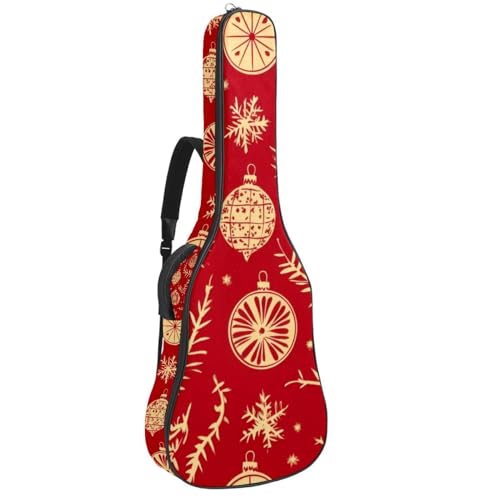 Housse de guitare classique et basse à motif houx de Noël de 106,7 cm