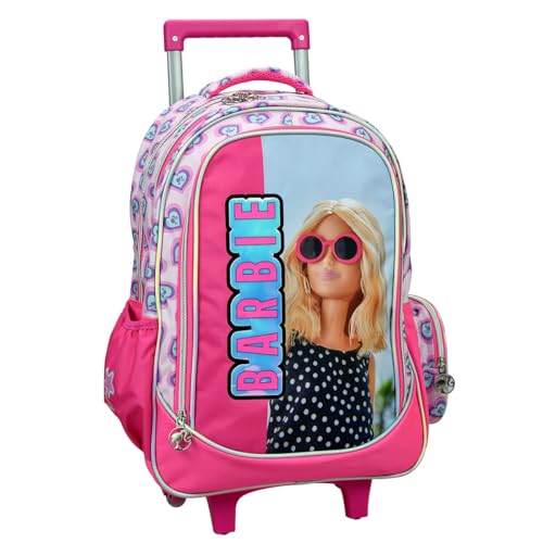 Barbie Grande Zaino Trolley Con Ruote Scuola Elementare Bambina Ragazza