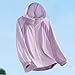 Kids Lightweight Hooded Sun Shirt Full Zip Long Sleeve Girls Boys UV Protection Athletic Jackets UPF50+ Hiking Jacket Purple