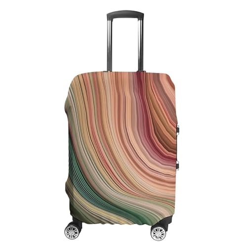 Green And Gray Stripes Luggage Cover Personalization Suitcase Covers Protector Elastic Washable Baggage Cover Anti-Scratch For Traveling, Aircraft Consignment M