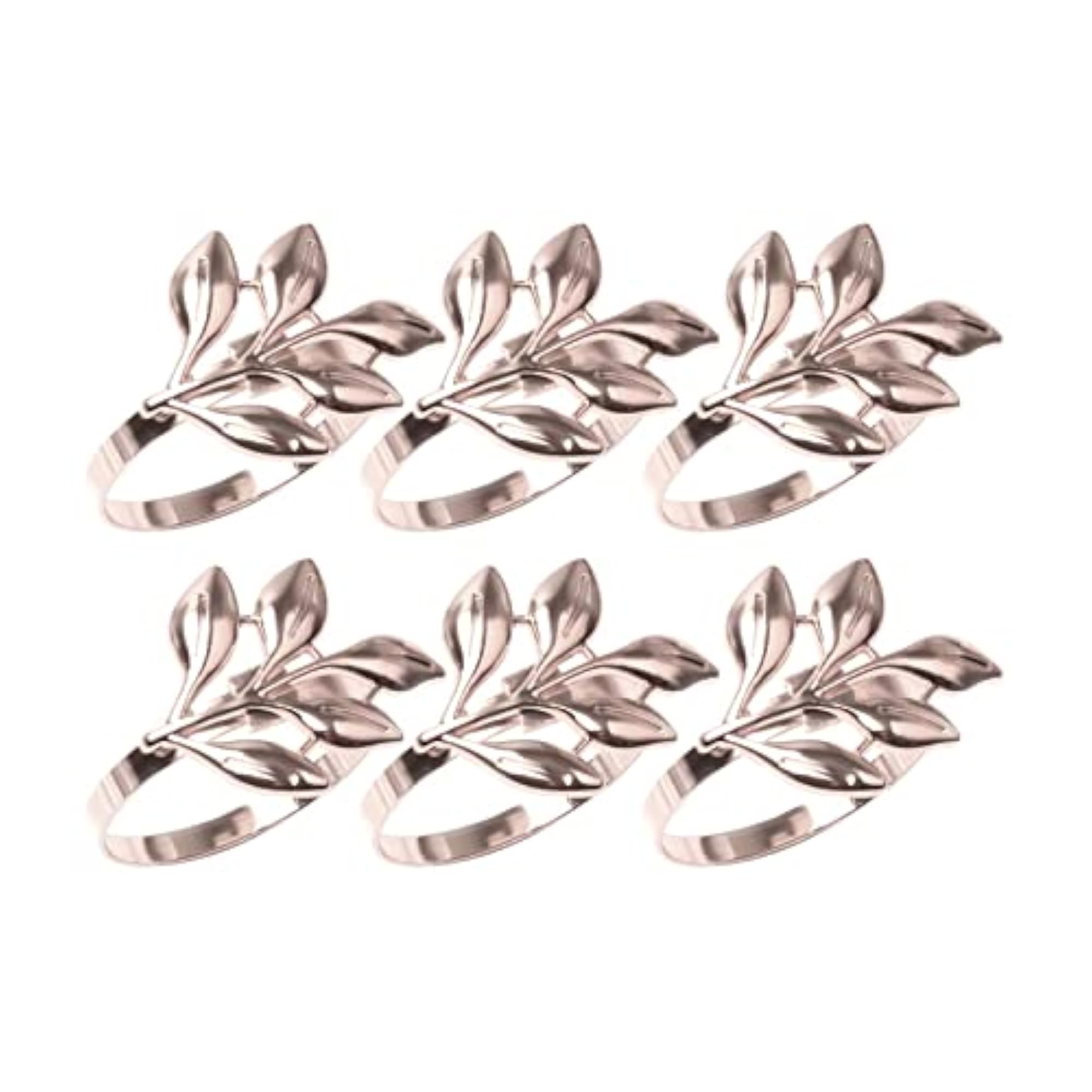 Delicate Leaf Design Napkin Holder for Party Ornament Silver