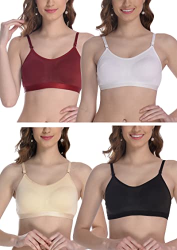 Image of FIMS - Fashion is my style Women Cotton Sports Bra for Gym, Yoga, Running Bra for Girls, Racer Back, Full Coverage, Multicolor, Cup B, See Main Image to Check How Many Bra You Will Get