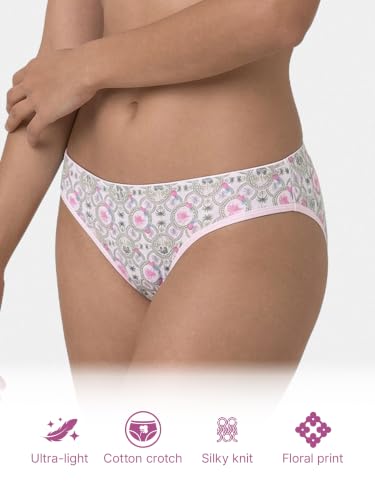Image of Enamor Women Low Waist Bikini Panty Soft Comfort Nylon Brief - P165
