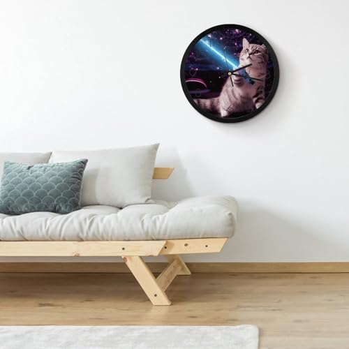Horloge murale numérique chat lisible et sans fil pour grand mur - 5